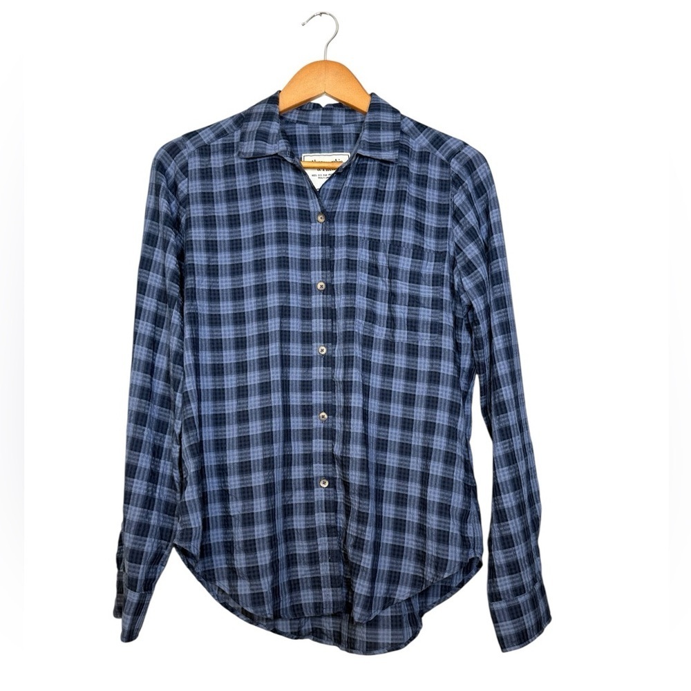 Abercrombie & Fitch Blue Plaid Button Up Shirt Women’s Medium Long Sleeve Top